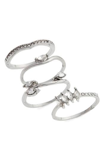 Women's Topshop Petal Set Of 4 Stackable Rings