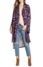 Women's Treasure & Bond Print Kimono, Size - Purple