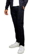 Men's Topman Check Print Skinny Trousers X 32 - Blue