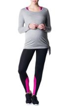 Women's Noppies 'heather' Athletic Long Sleeve Maternity Top