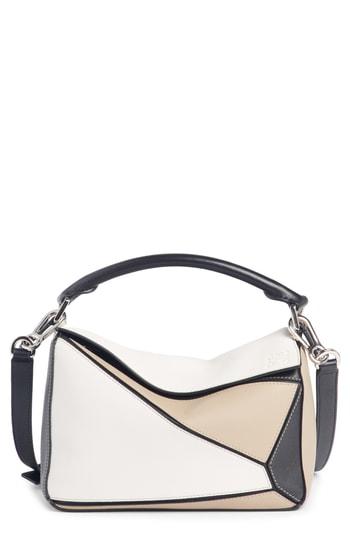 Loewe Puzzle Calfskin Leather Bag - White