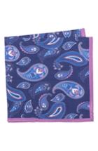 Men's Ted Baker London Paisley Wool Pocket Square, Size - Purple