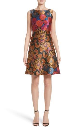Women's Etro Sleeveless Brocade Dress Us / 48 It - Black