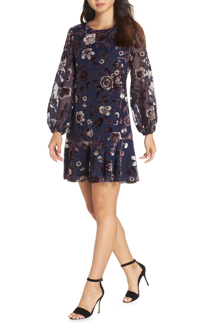 Women's Eliza J Floral Chiffon Shift Dress