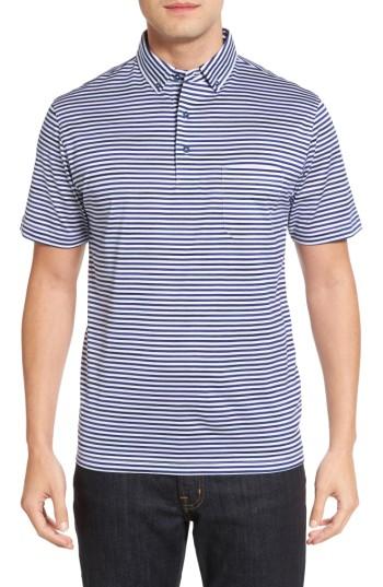 Men's Bugatchi Stripe Jersey Polo, Size - White