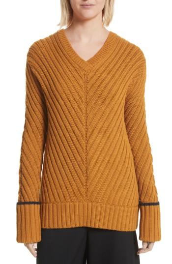 Women's Grey Jason Wu Rib Knit Wool Blend Sweater - Blue