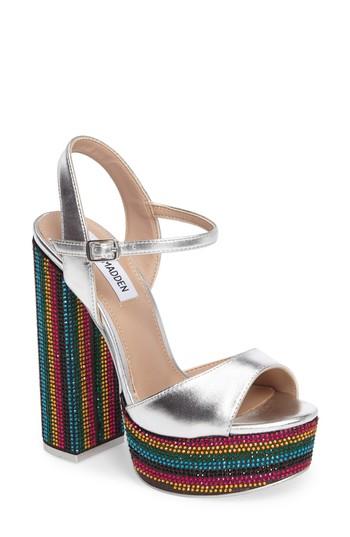 Women's Steve Madden Piera Sandal .5 M - Metallic