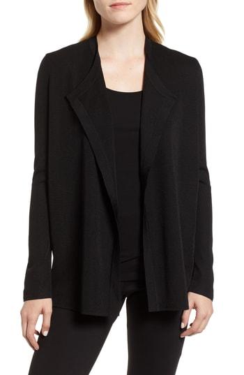Women's Anne Klein Drapey Open Front Cardigan, Size - Black