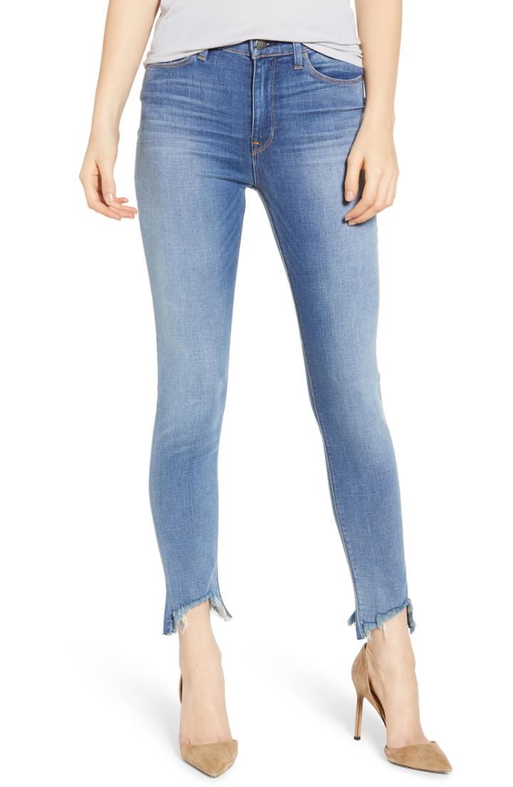 Women's Hudson Jeans Barbara High Waist Raw Step Hem Skinny Jeans - Blue
