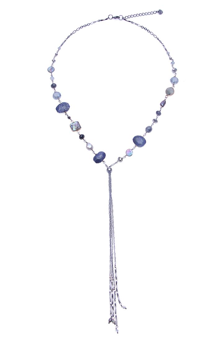 Women's Nakamol Design Bead Y-necklace With Multi Chain Drop