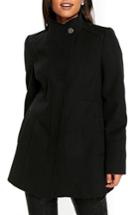 Women's Wallis Funnel Neck Coat Us / 10 Uk - Black