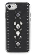 Rebecca Minkoff Inlay Gem Leather Iphone 7/8 Case - Black