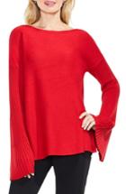 Women's Vince Camuto Bell Sleeve Ribbed Sweater, Size - Red