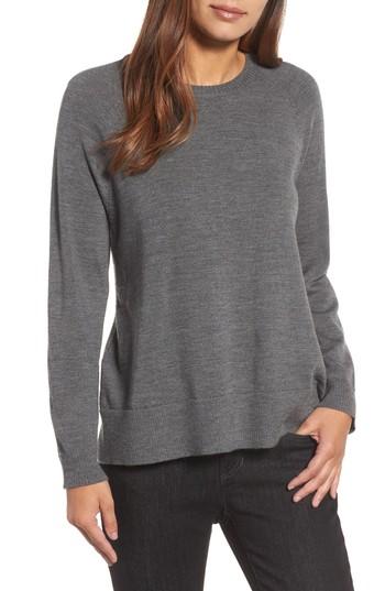 Women's Eileen Fisher Side Slit Merino Wool Sweater