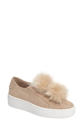 Women's Steve Madden 'bryanne' Puffball Platform Sneaker M - Beige