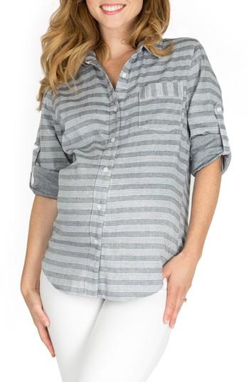 Women's Nom Maternity Sadie Maternity/nursing Shirt - Grey