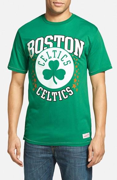 Men's Mitchell & Ness 'boston Celtics - Shooting Stars' Tailored Fit Graphic T-shirt - Green