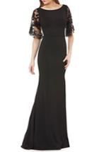 Women's Carmen Marc Valvo Infusion Novelty Lace Gown - Black