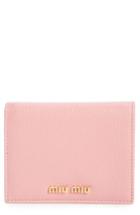 Women's Miu Miu Madras Leather French Wallet - Pink