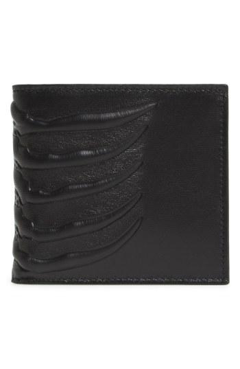 Men's Alexander Mcqueen Rib Cage Leather Wallet - Black