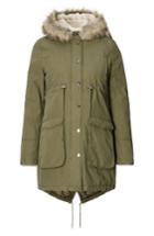 Women's Noppies Malin Maternity Jacket With Faux Fur Trim - Green