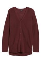 Women's Eileen Fisher V-neck Merino Wool Cardigan - Burgundy