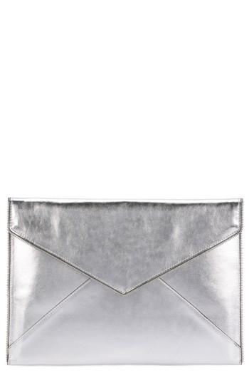 Rebecca Minkoff Leo Leather 13-inch Laptop Case - Metallic