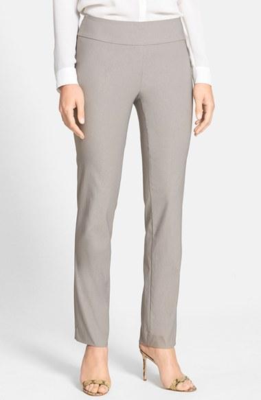 Petite Women's Nic+zoe 'the Wonder Stretch' Straight Leg Pants P - Beige