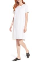 Women's Eileen Fisher Tencel Blend Knit Shift Dress, Size - White