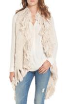 Women's Love Token Genuine Rabbit Fur Fringe Vest - White