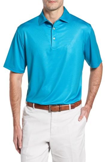 Men's Peter Millar Sean Mata Sunburst Stretch Jersey Polo - Blue