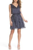Women's 19 Cooper Surplus Polka Dot Tie Waist Chiffon Dress - Blue
