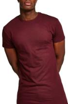 Men's Topman Muscle Fit Longline T-shirt, Size - Burgundy