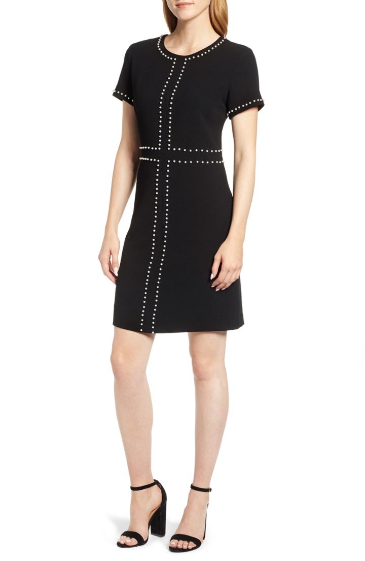 Women's Karl Lagerfeld Paris Pearl Detail Sheath Dress - Black