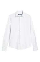 Men's Stone Rose Trim Fit Basketweave Sport Shirt - White