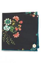 Men's Armstrong & Wilson Floral Cotton Pocket Square, Size - Blue