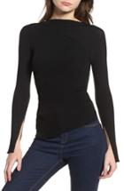 Women's Topshop Boutique Slash Neck Asymmetrical Top Us (fits Like 0-2) - Black
