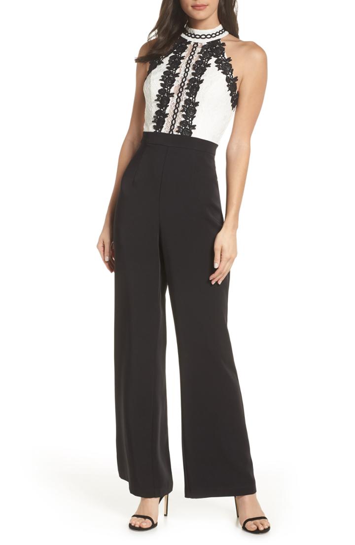 Women's Harlyn Lace Bodice Jumpsuit - Black
