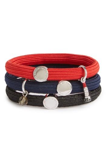 Marc Jacobs Set Of 3 Lipstick Charm Ponytail Holders, Size - Red