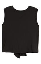 Women's Caslon Tie Back Tank, Size - Black