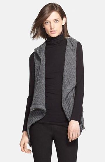 Helmut Lang Hooded Front Zip Sweater Vest