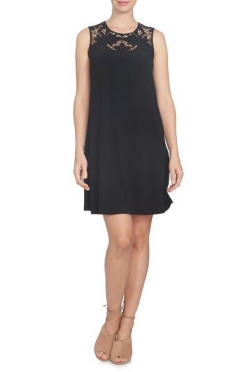 Women's Cece Cutout Yoke A-line Shift Dress - Black