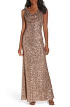 Women's Vince Camuto Cowl Neck Sequin Gown - Pink