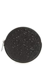 Men's Loewe Round Leather Zip Pouch - Black