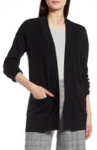 Women's Halogen Varsity Knit Cardigan - Black
