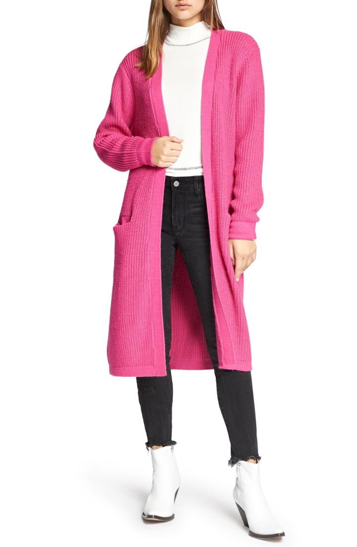 Women's Sanctuary Hit The Road Long Cardigan - Pink