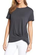Petite Women's Caslon Knotted Tee P - Grey