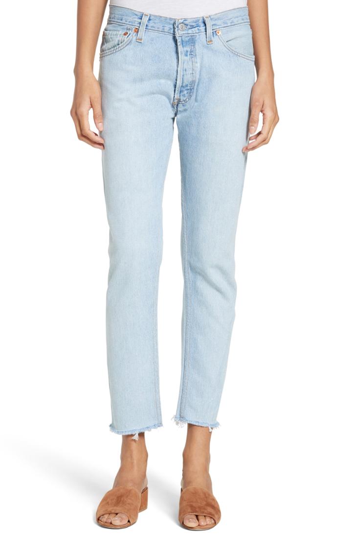 Women's Re/done Reconstructed Crop Jeans - Blue