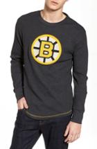 Men's American Needle Boston Bruins Embroidered Long Sleeve Thermal Shirt - Black