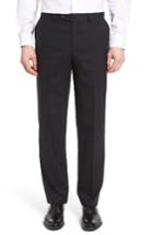 Men's Berle Flat Front Solid Wool Trousers X 34 - Blue